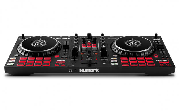 Numark Mixtrack Pro FX – 2 Deck DJ Controller For Serato DJ with DJ Mixer, Built-in Audio Interface, Capacitive Touch Jog Wheels and FX Paddles