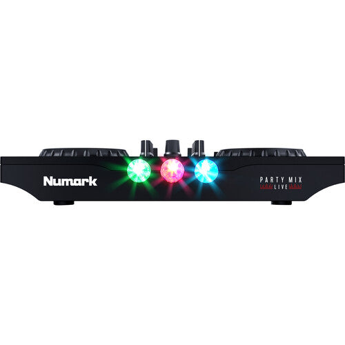 Numark Party Mix Live DJ Controller with Built-in Light Show & Speakers, DJ Set with 2 Decks, DJ Mixer, Audio Interface and USB Connectivity + Serato DJ Lite