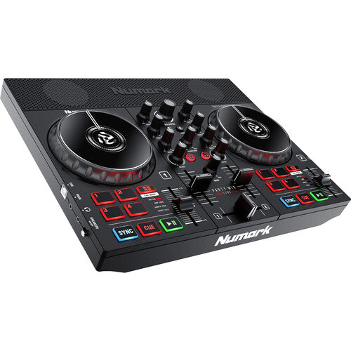 Numark Party Mix Live DJ Controller with Built-in Light Show & Speakers, DJ Set with 2 Decks, DJ Mixer, Audio Interface and USB Connectivity + Serato DJ Lite