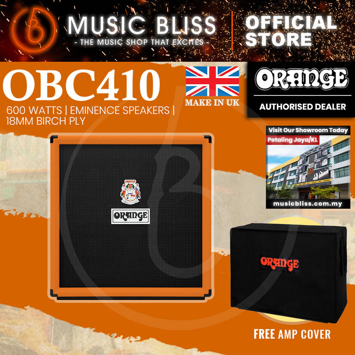 Orange OBC410 HC 4 x 10-inch 600-watt Bass Cabinet - Orange Tolex (Made in UK)