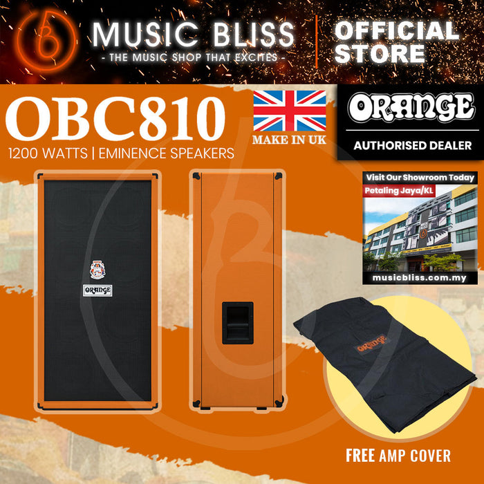 Orange OBC810C 8 x 10-inch 1,200-watt Bass Cabinet - Orange Tolex (Made in UK)