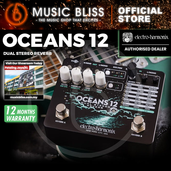 Electro Harmonix Oceans 12 Dual Stereo Reverb Pedal