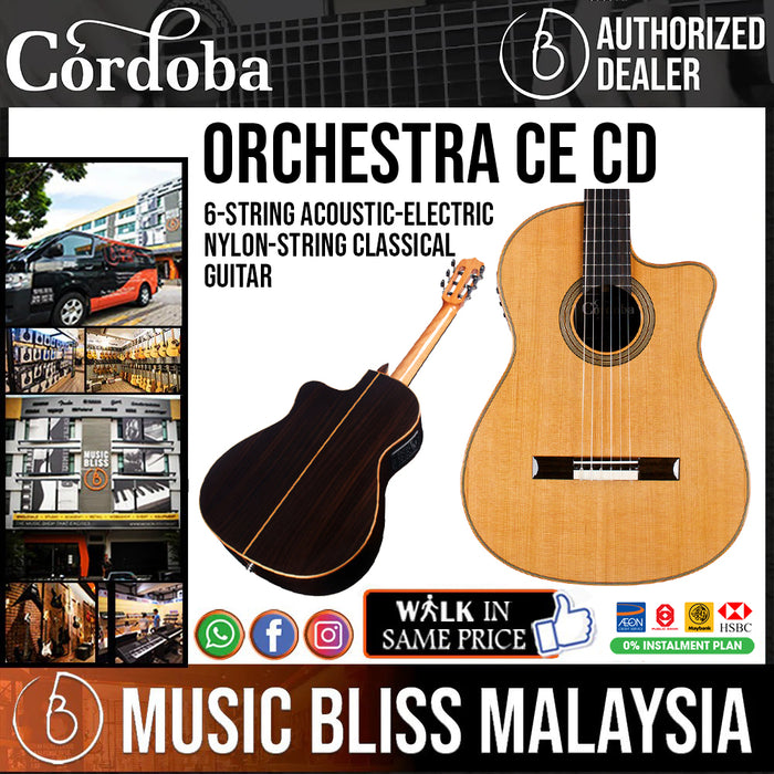 Cordoba Fusion Orchestra CE Cedar - Solid Canadian Cedar Top, Rosewood Back & Sides with Pickup