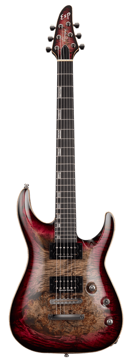 ESP Original HORIZON-CTM NT/Burl Maple - Reptile Red Burst [MIJ - Made in Japan] - Music Bliss Malaysia