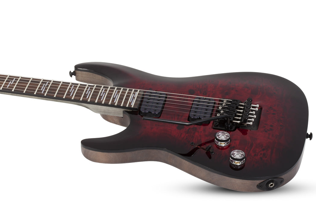Schecter Omen Elite-6 FR Left-Handed Electric Guitar - Black Cherry Burst