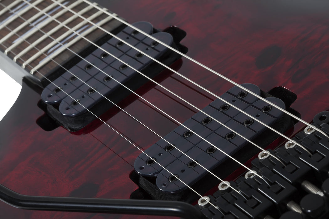 Schecter Omen Elite-6 FR Left-Handed Electric Guitar - Black Cherry Burst