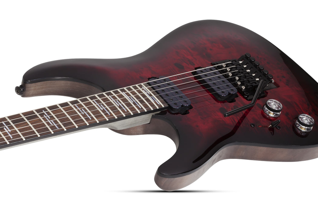 Schecter Omen Elite-6 FR Left-Handed Electric Guitar - Black Cherry Burst