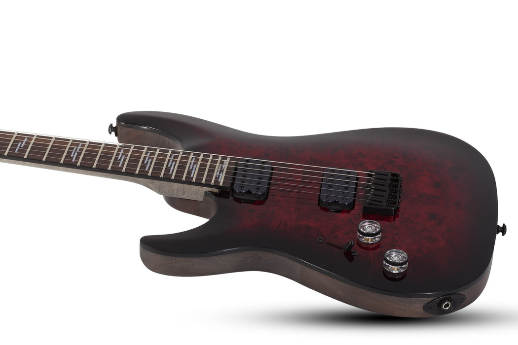 Schecter Omen Elite-6 Left-Handed Electric Guitar - Black Cherry Burst