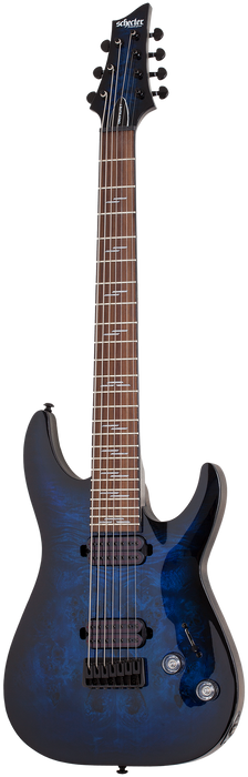 Schecter Omen Elite-7 Electric Guitar - See-Thru Blue Burst