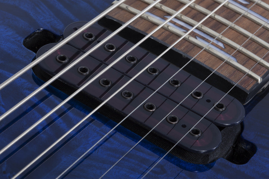 Schecter Omen Elite-7 Electric Guitar - See-Thru Blue Burst