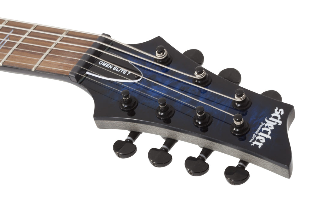 Schecter Omen Elite-7 Electric Guitar - See-Thru Blue Burst