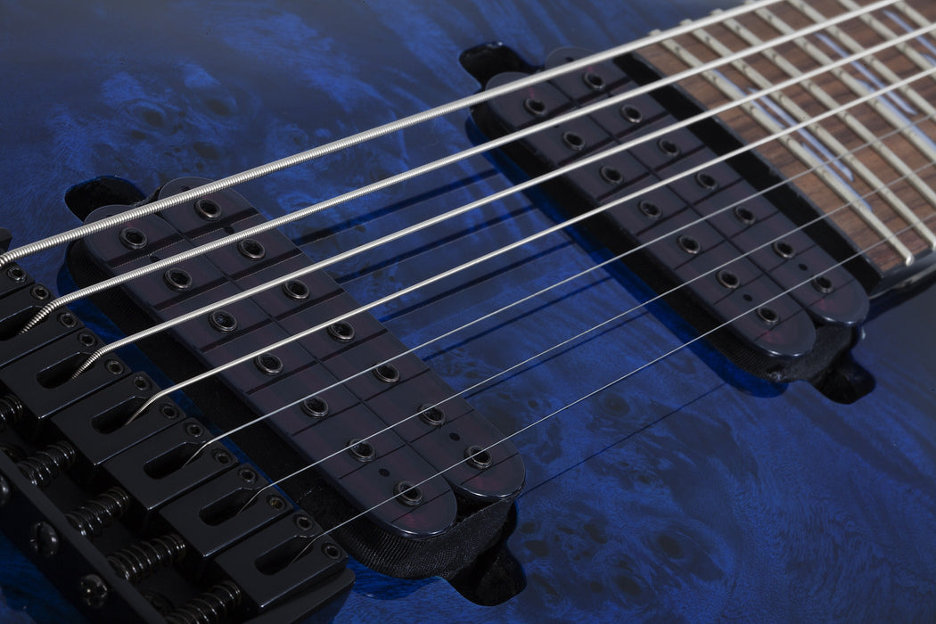 Schecter Omen Elite-7 Electric Guitar - See-Thru Blue Burst