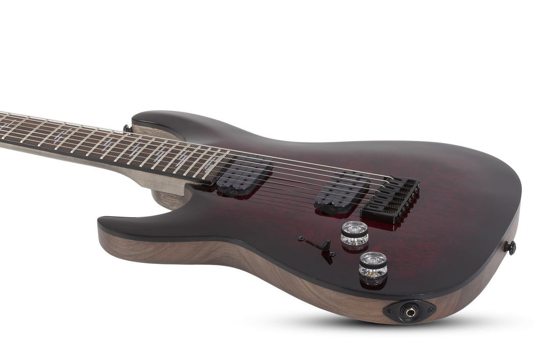 Schecter Omen Elite-7 Left-Handed Electric Guitar - Black Cherry Burst