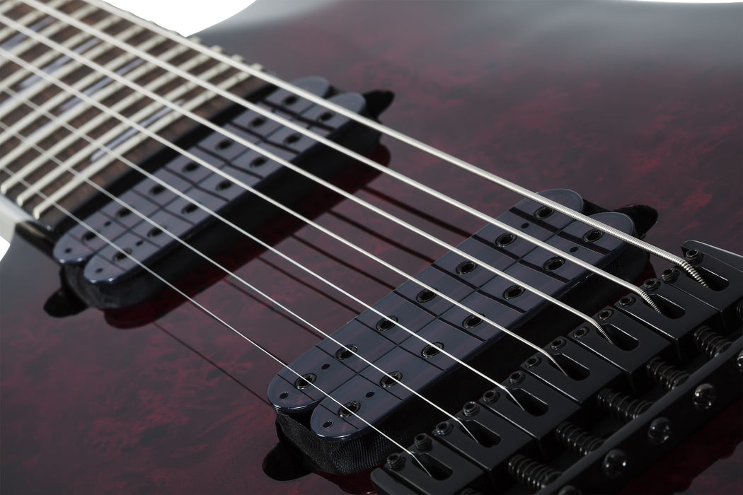 Schecter Omen Elite-7 Left-Handed Electric Guitar - Black Cherry Burst