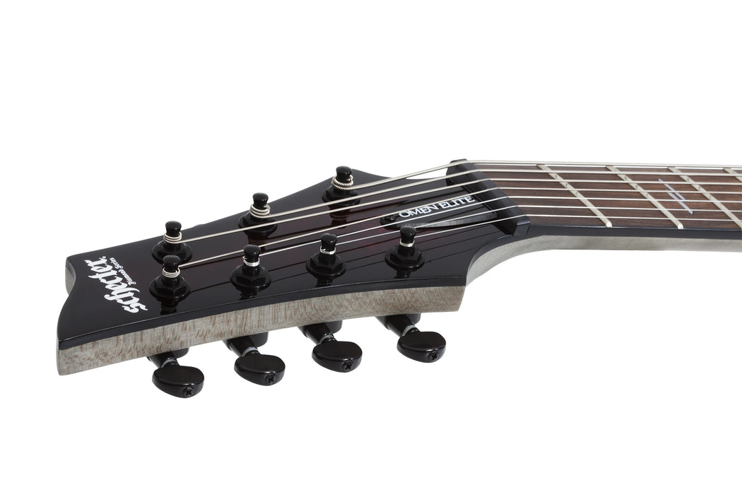 Schecter Omen Elite-7 Left-Handed Electric Guitar - Black Cherry Burst