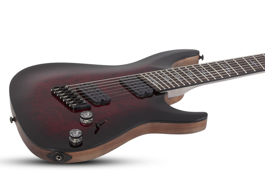 Schecter Omen Elite-7 MS Electric Guitar - Black Cherry Burst