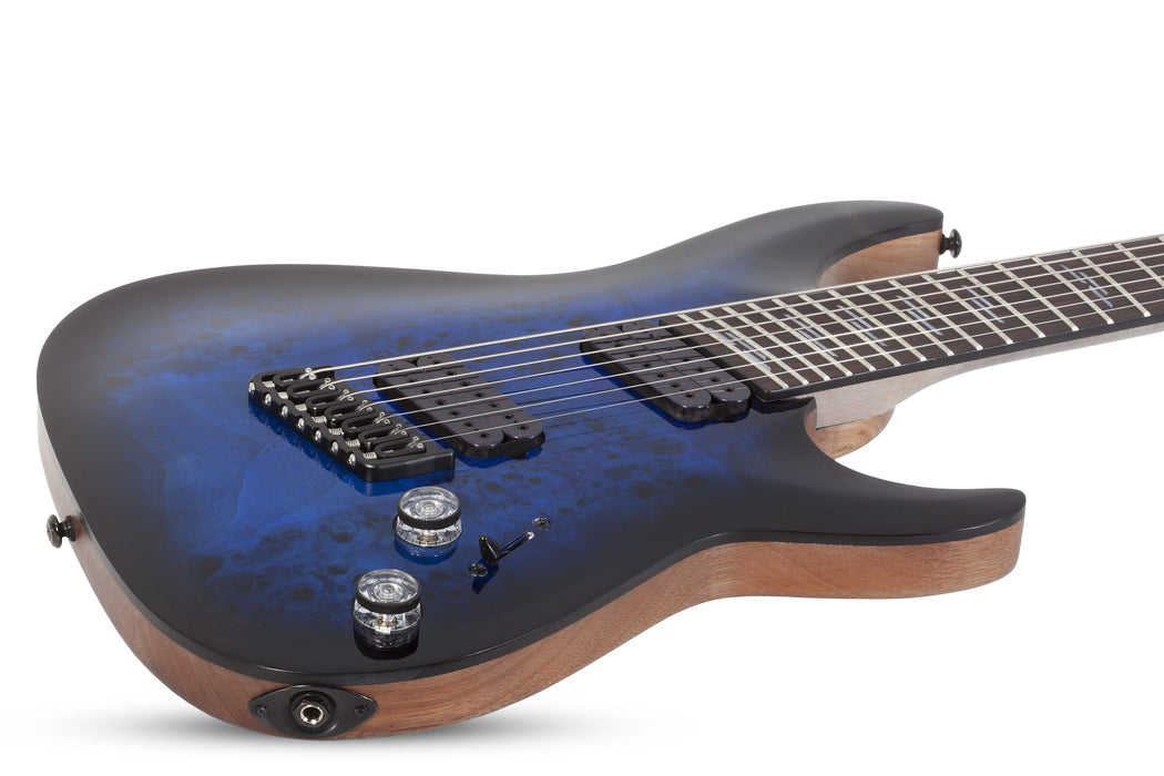 Schecter Omen Elite-7 MS Electric Guitar - See-Thru Blue Burst