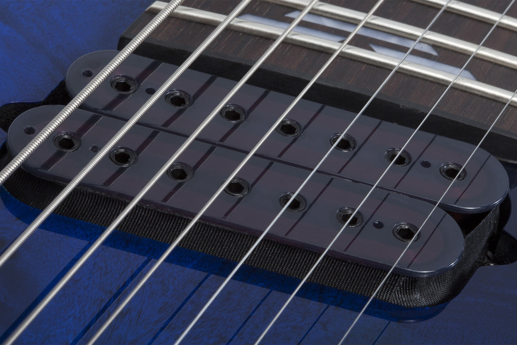 Schecter Omen Elite-7 MS Electric Guitar - See-Thru Blue Burst