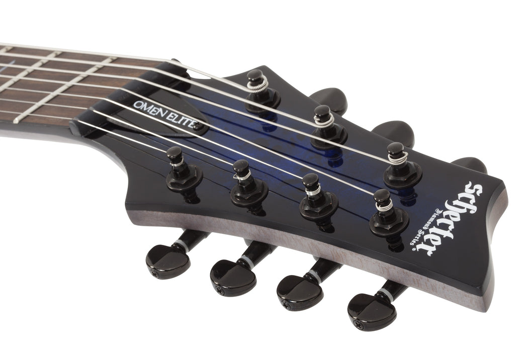 Schecter Omen Elite-7 MS Electric Guitar - See-Thru Blue Burst