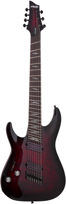 Schecter Omen Elite-7 MS Left-Handed Electric Guitar - Black Cherry Burst