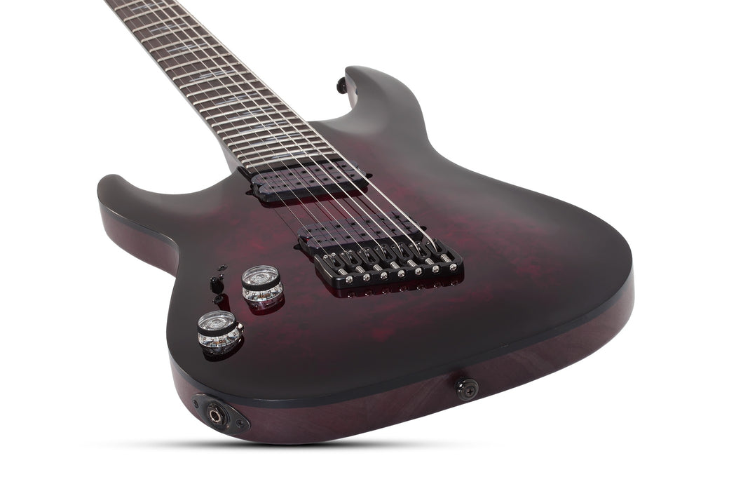 Schecter Omen Elite-7 MS Left-Handed Electric Guitar - Black Cherry Burst