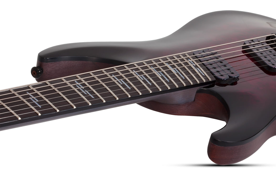 Schecter Omen Elite-7 MS Left-Handed Electric Guitar - Black Cherry Burst