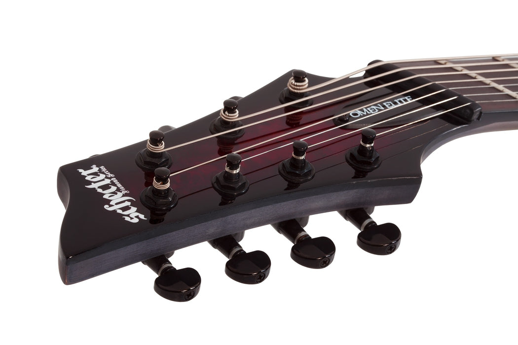 Schecter Omen Elite-7 MS Left-Handed Electric Guitar - Black Cherry Burst