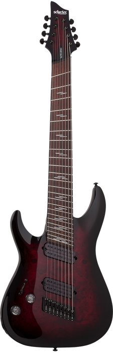Schecter Omen Elite-8 MS Left-Handed Electric Guitar - Black Cherry Burst