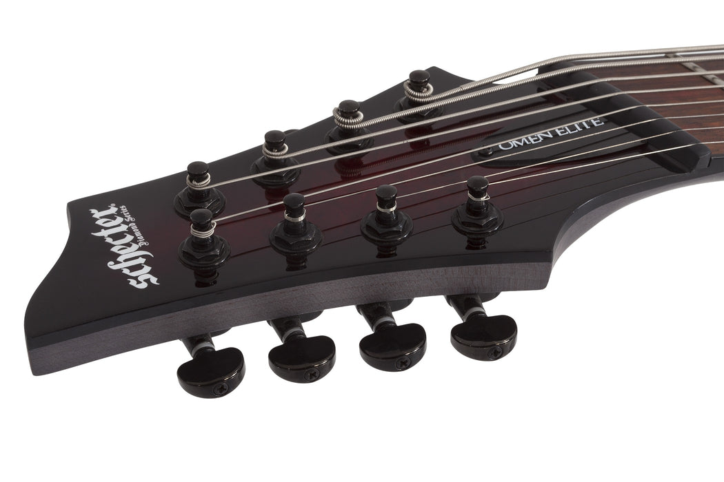 Schecter Omen Elite-8 MS Left-Handed Electric Guitar - Black Cherry Burst