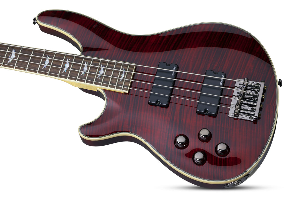 Schecter Omen Extreme-4 Left-Handed Electric Bass Guitar - Black Cherry