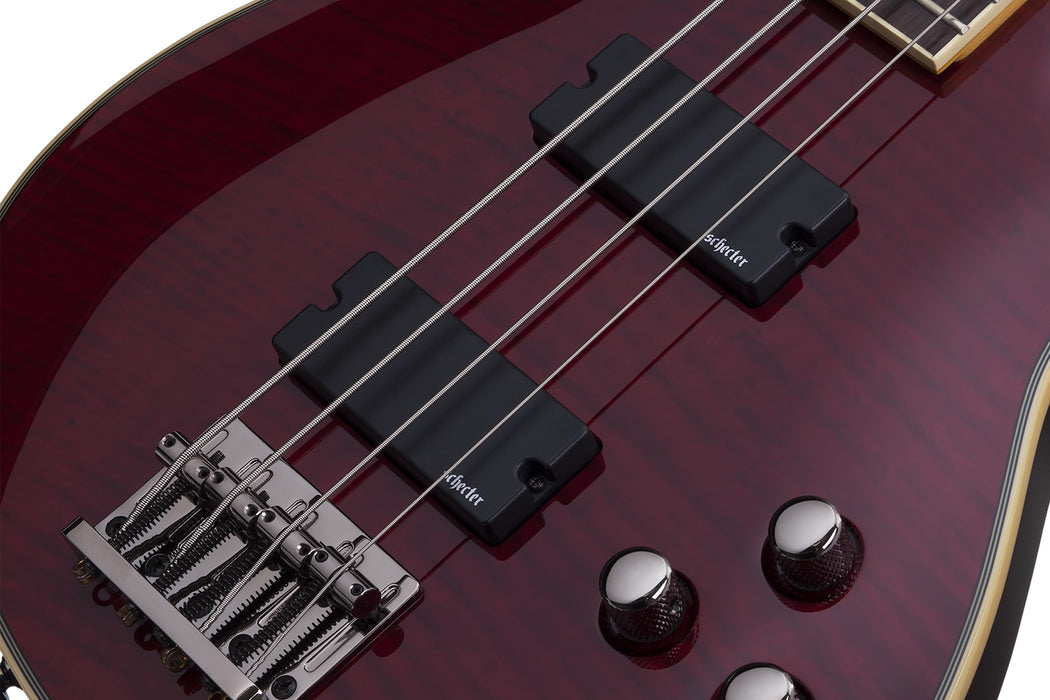 Schecter Omen Extreme-4 Left-Handed Electric Bass Guitar - Black Cherry