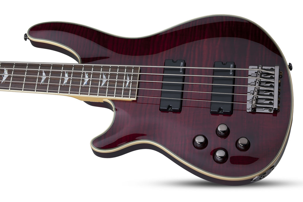 Schecter Omen Extreme-5 Left-Handed Electric Bass Guitar - Black Cherry