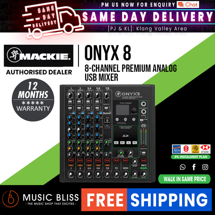 Mackie Onyx8 8-channel Analog Mixer with Multi-Track USB - Music Bliss Malaysia