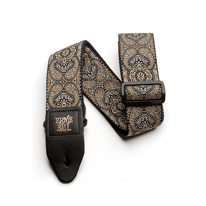 Ernie Ball 4163 Jacquard Guitar Strap - Gold & Black Paisley