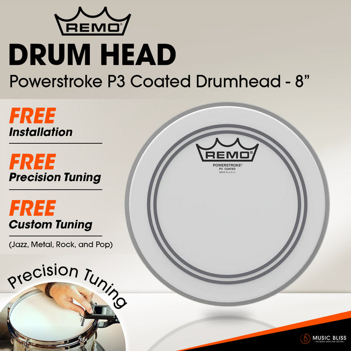 Remo Powerstroke P3 Coated Drumhead - 8" [Free In-Store Installation]