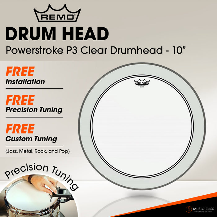 Remo Powerstroke P3 Clear Drumhead - 10" [Free In-Store Installation]