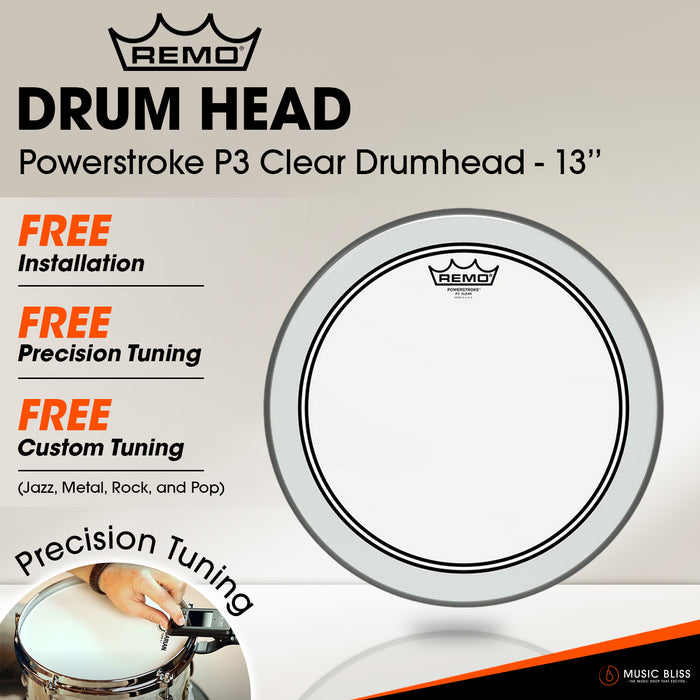 Remo Powerstroke P3 Clear Drumhead - 13'' [Free In-Store Installation]