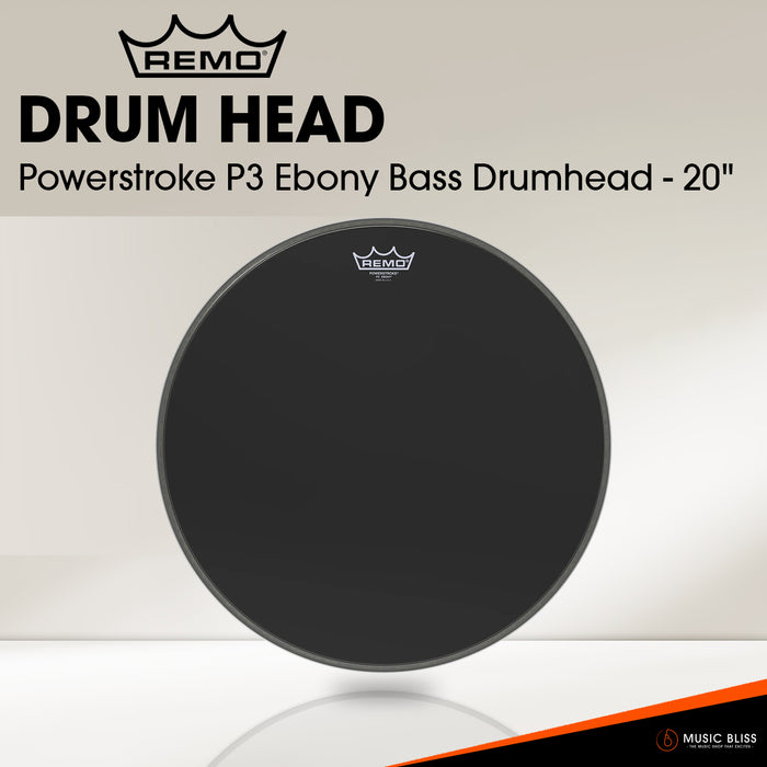 Remo Powerstroke P3 Ebony Bass Drumhead - 20"