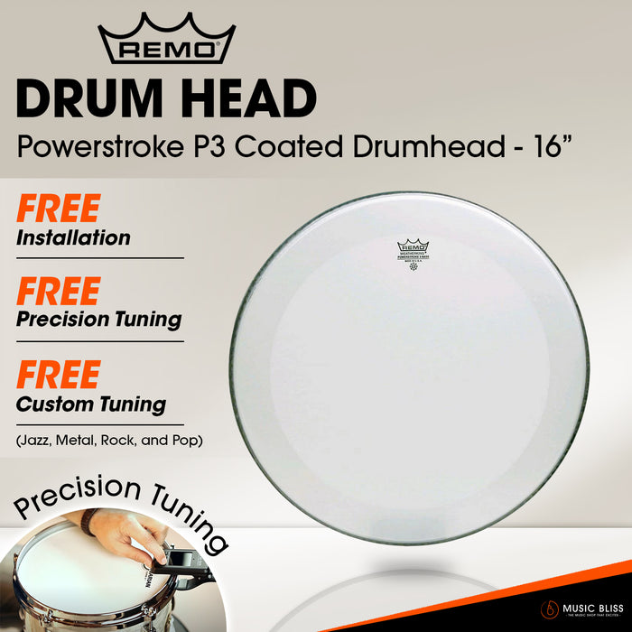 Remo Powerstroke P3 Coated Drumhead - 16" [Free In-Store Installation]