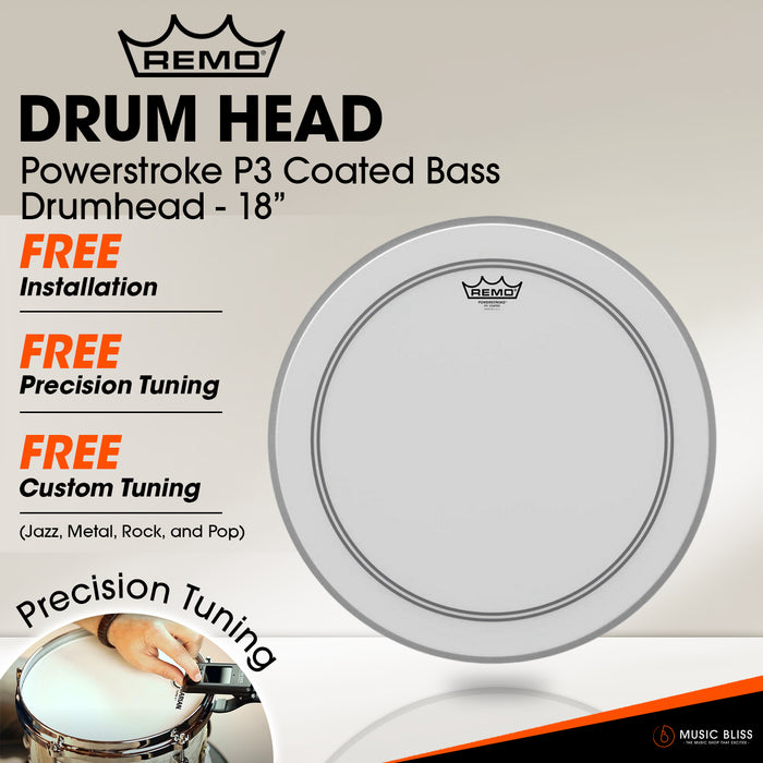Remo Powerstroke P3 Coated Bass Drumhead - 18" [Free In-Store Installation]
