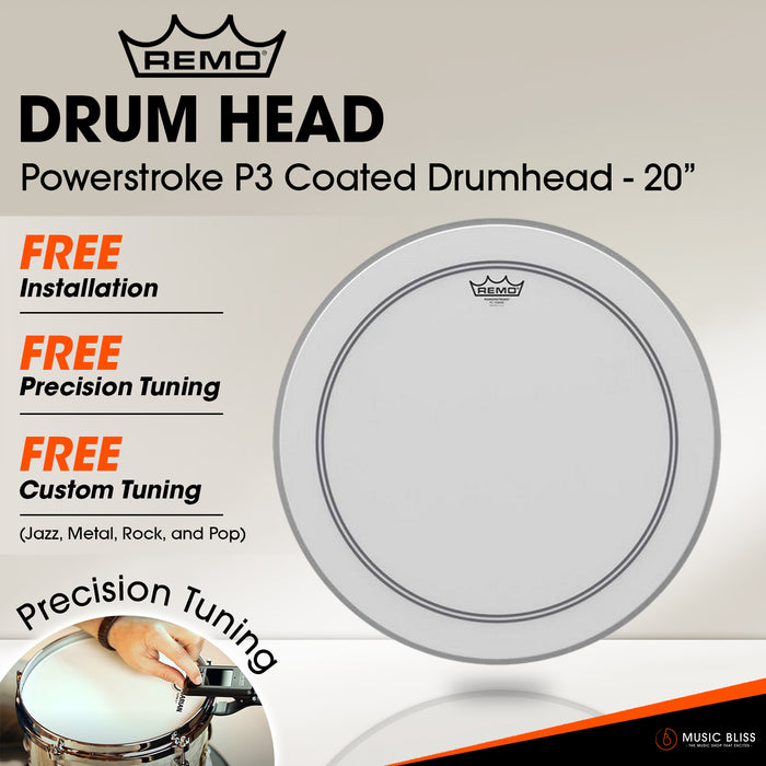 Remo Powerstroke P3 Coated Drumhead - 20" [Free In-Store Installation]