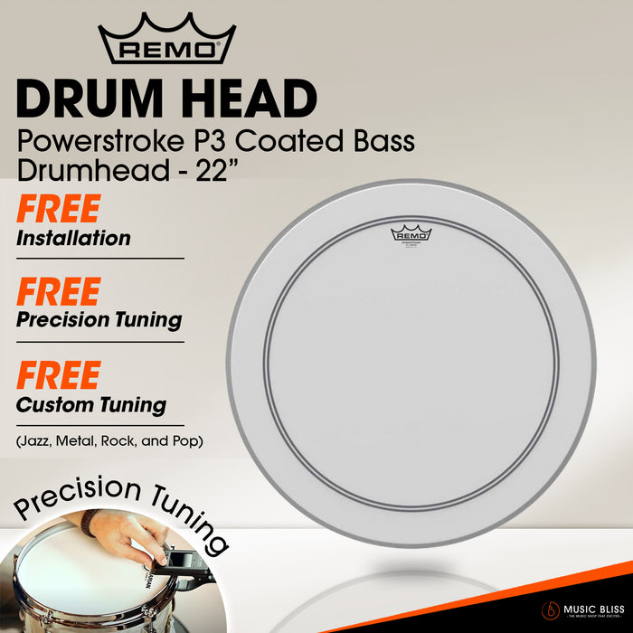 Remo Powerstroke P3 Coated Bass Drumhead - 22" [Free In-Store Installation]