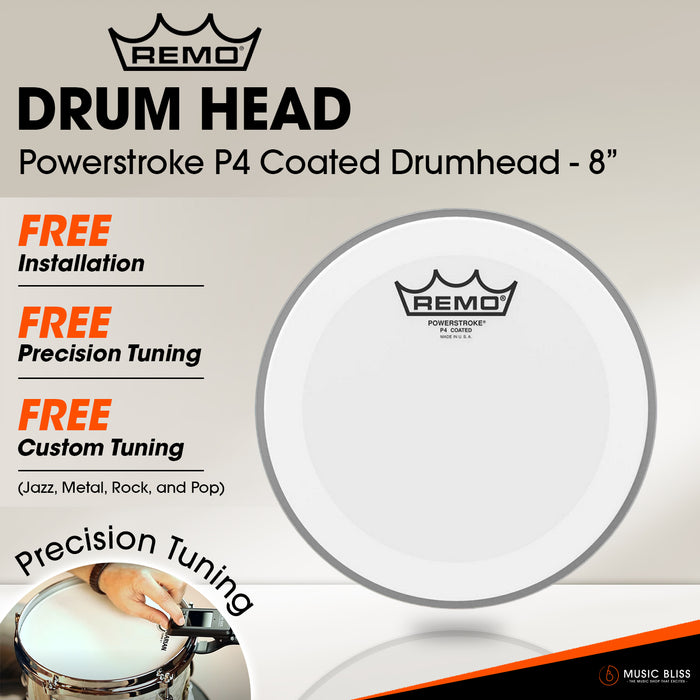 Remo Powerstroke P4 Coated Drumhead - 8" [Free In-Store Installation]