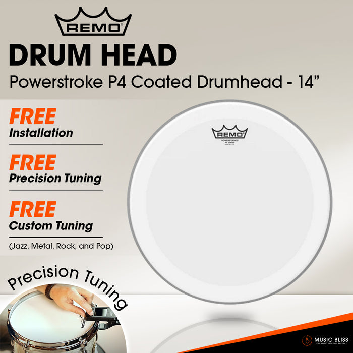 Remo Powerstroke P4 Coated Drumhead - 14" [Free In-Store Installation]
