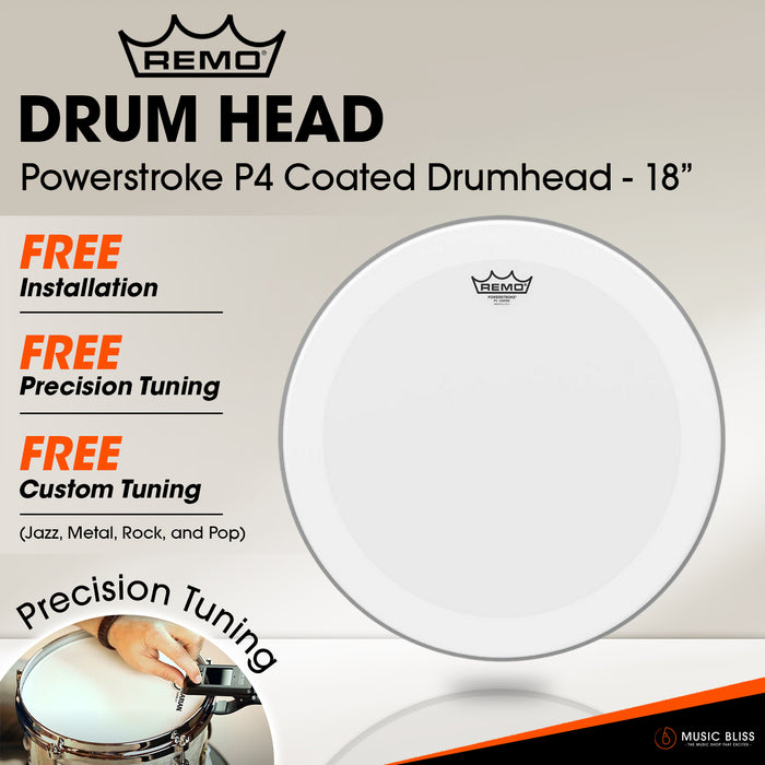 Remo Powerstroke P4 Coated Drumhead - 18" [Free In-Store Installation]