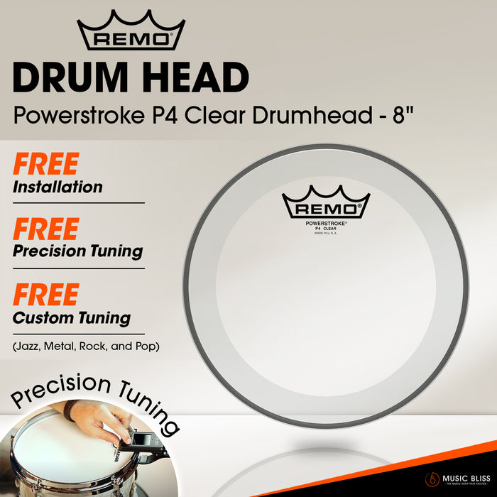 Remo Powerstroke P4 Clear Drumhead - 8" [Free In-Store Installation]