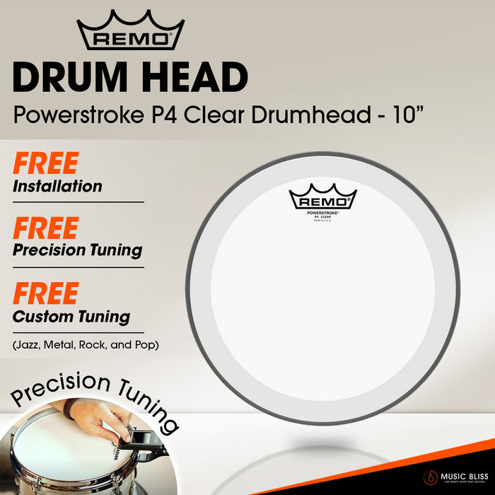 Remo Powerstroke P4 Clear Drumhead - 10" [Free In-Store Installation]