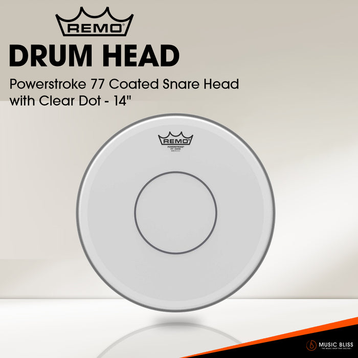 Remo Powerstroke 77 Coated Snare Head with Clear Dot - 14"