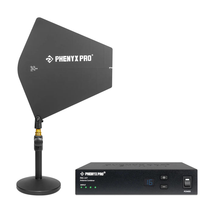 Phenyx Pro PAS-227X UHF 4-Way Wireless Antenna Combiner Bundle for IEM System - 460-970MHz