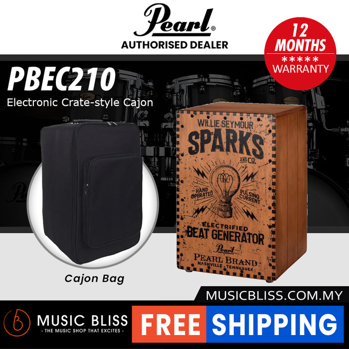 Pearl PBEC210 Electronic Crate Style Cajon - Willie Seymour Sparks Graphic Finish